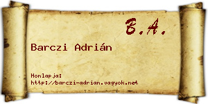 Barczi Adrián névjegykártya